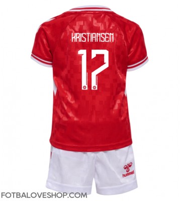 Dánsko Victor Kristiansen #17 Dětské Domácí Dres ME 2024 Krátký Rukáv (+ trenýrky)